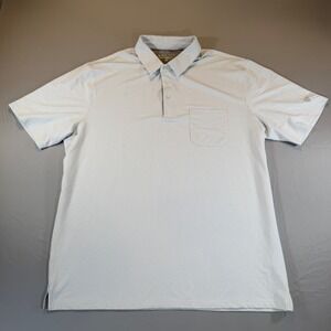 Maelreg Performance Mens 2XL Light Blue Micro Check Short Sleeve Golf Polo Shirt